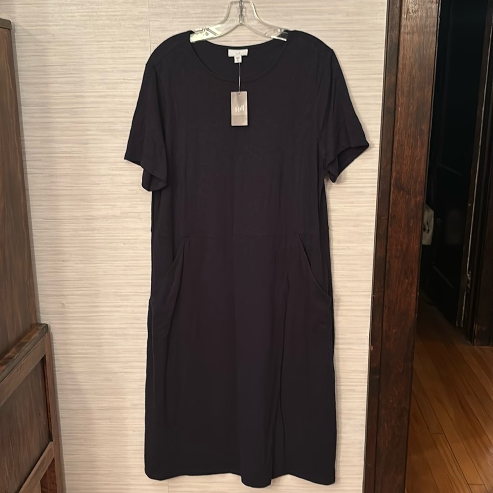 J Jill navy XLT knit dress with pockets